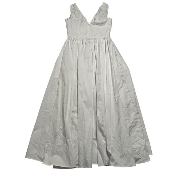 House of CB Emmelina Sleeveless Stretch Poplin Midi Dress in White - Picture 5 of 6